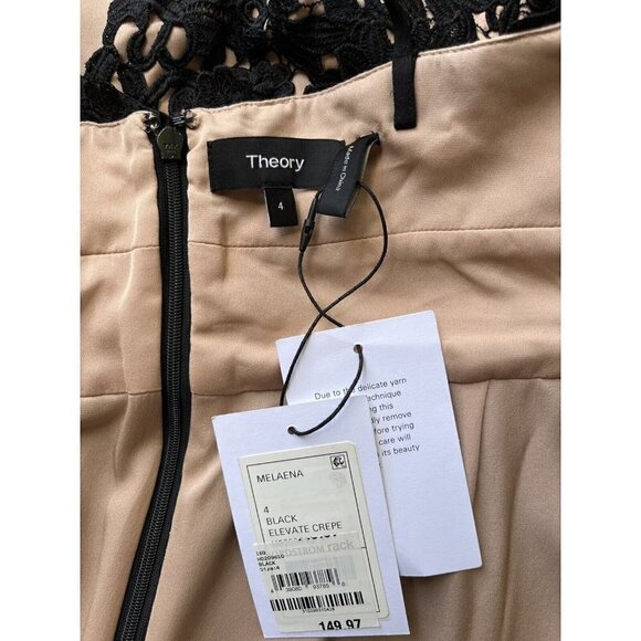 Theory Womens Black Melaena Blush Contrast Crochet Lace Dress Multi sizes $455 - Picture 6 of 12